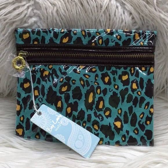 🌼3/$13🌼BUNDLE DEAL! Mud pie Turquoise/Brown Storage Bag - Picture 1 of 4
